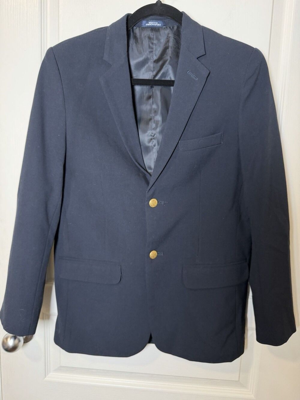 Chaps Ralph Lauren Blazer Jacket Boys 18R Navy Gold Button EUC